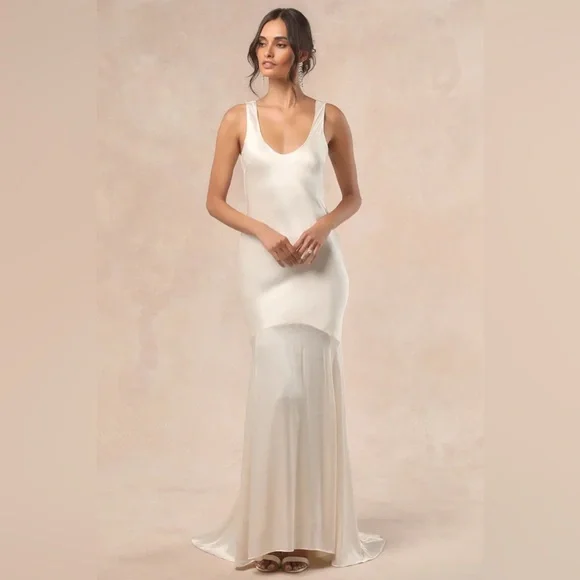 Lulus | Dresses | Nwt Lulus Love All Of Me Champagne Satin Dress | Poshmark